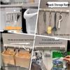 Sliding Track Hooks: No-Drill Kitchen Cabinet Door Storage Rack Gadget