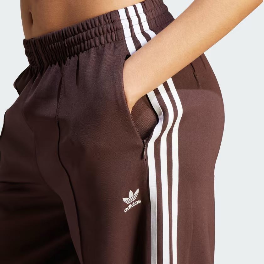 adidas Originals Striped Elastic Waist Wide Leg Loose Casual Pants Women Bottoms Brown II0730