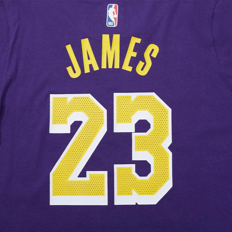 Jordan X NBA Lakers James 23 Number Letter Round Neck Short Sleeve T-Shirt Kids T-Shirts Dark-Violet 3Y2B7BCJS-LAKJL