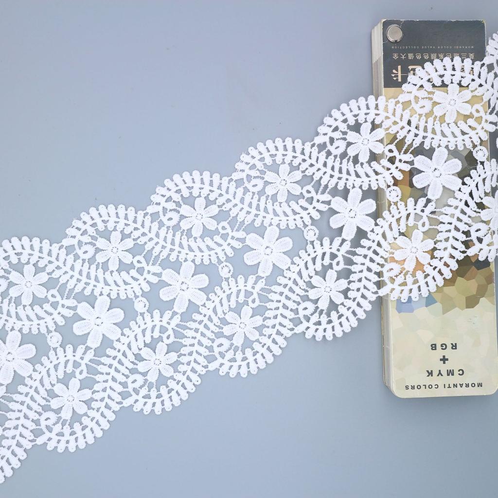 12Cm Double Row Milk Silk Water-Soluble Lace Leader Mouth Clothing Home Curtains Sofa Accessories Embroidery