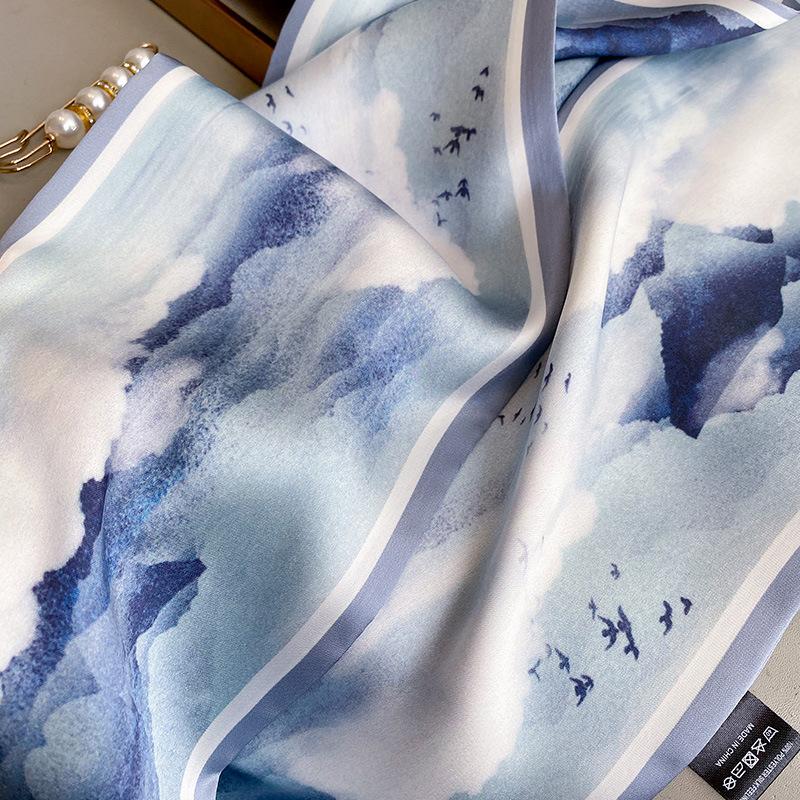 Long Silk Scarf Bag Tie Lady Neck Skinny Scarves Hairband Foulard Print Brand Lady Neckerchief Ribbon 2025 Summer