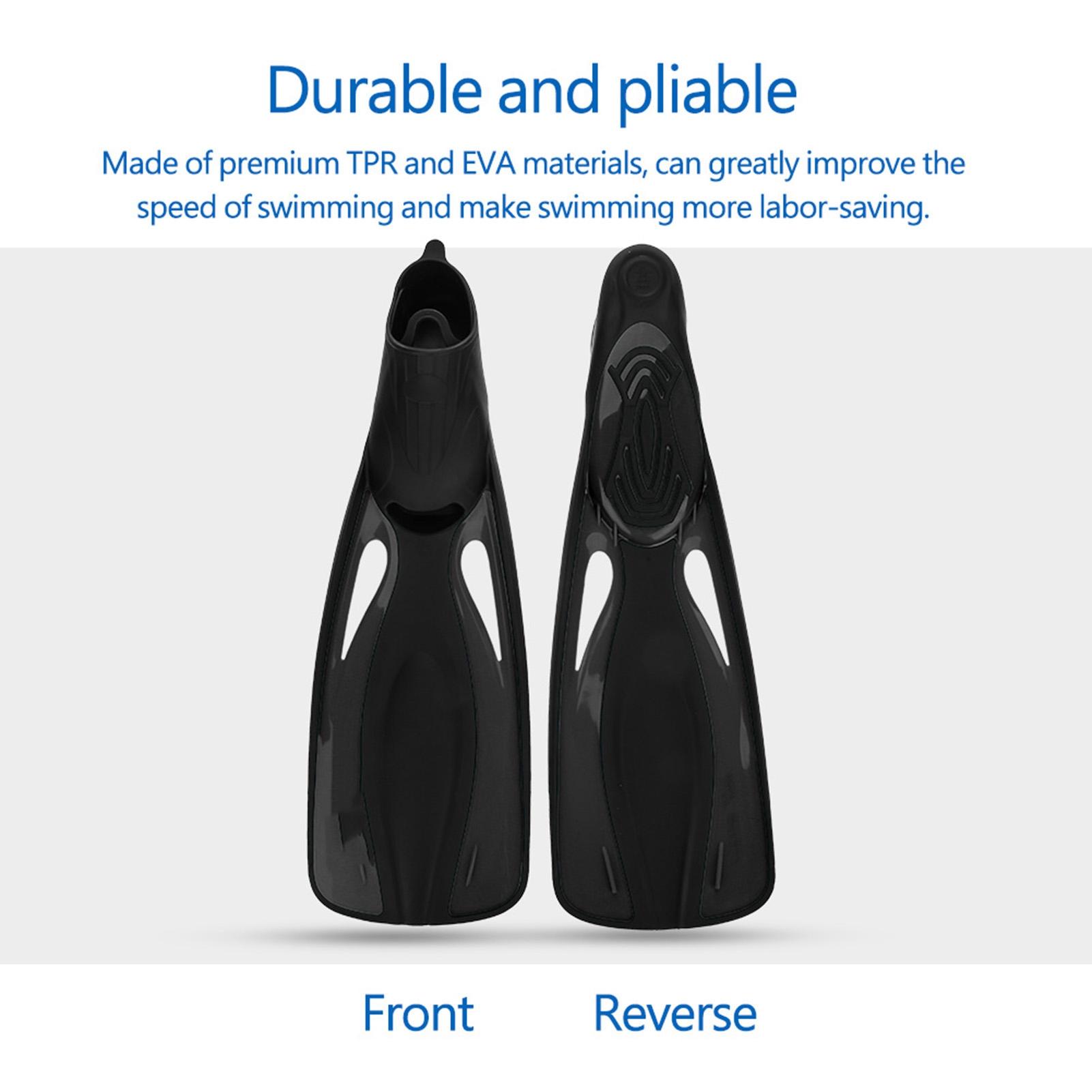 

WHALE 1 пара Взрослые Водные виды спорта Сноркелинг Дайвинг Резиновые Ласты для плавания Черные (ML)