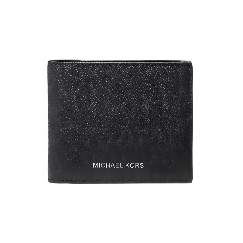 MICHAEL KORS Luggage Series Cooper Short Presbyopia Printed LOGO Canvas Artificial Leather Wallet Men s Black чёрный