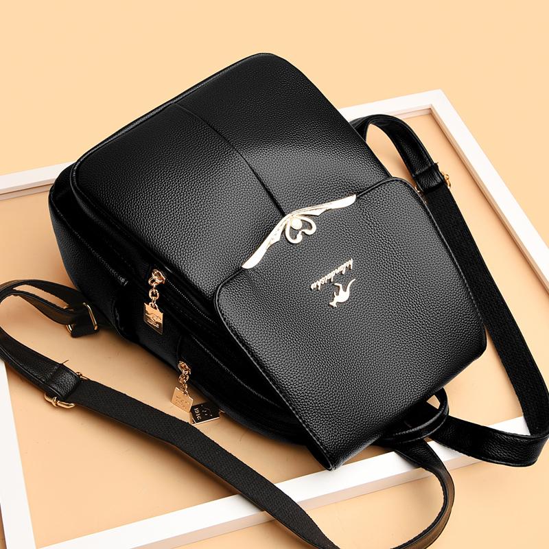 Soft Leather Backpack Women's Backpack Large Capacity Travel Mother Bag