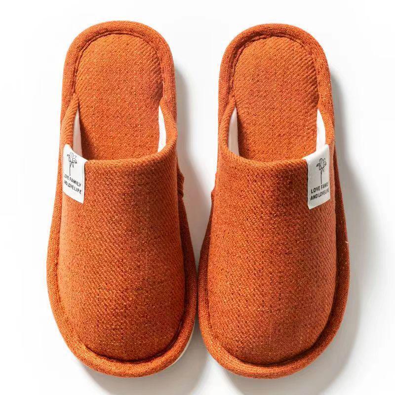Winter Warm Linen Slippers - Soft, Non-slip, Closed Toe for Men & Women