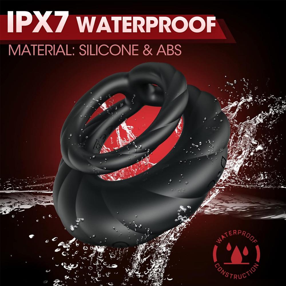 Double Ring Penis Ring Vibrator with 10 Vibrations APP Control Delayed Ejaculation Enhanced Pleasure Male Adult Sex Toys