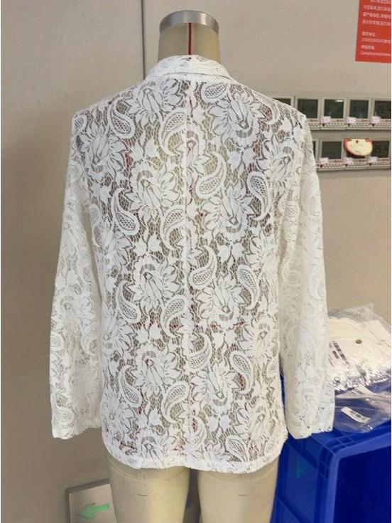 Europäische & Amerikanische 2025 Stilvolle Frühling/Sommer Einfarbige Spitze Jacke