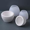 Round Stripe Candle Jar Silicone Mold DIY Flowerpot Concrete Molds Plaster Resin Jewelry Storage Box Craft Making Home Decor