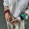 Bracciale Ovale in Acrilico Marmo Europeo e Americano - Pezzo di Gioielleria Retro alla Moda