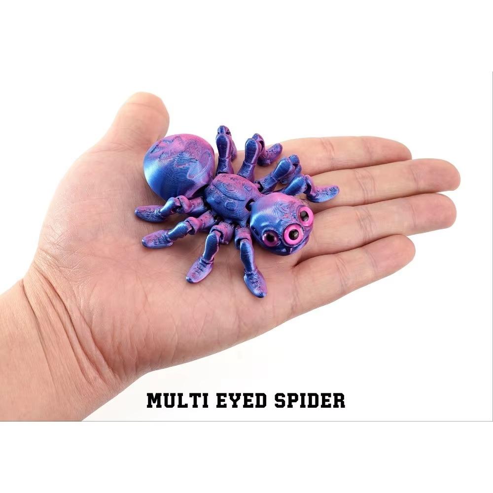 3D Tištěná pavoučí Fidget Hračka Realistická Barevná Figurka Pavouka Kloubová Zvířata Hračka pro Milovníky Pavouků Halloween Dětské Dárky