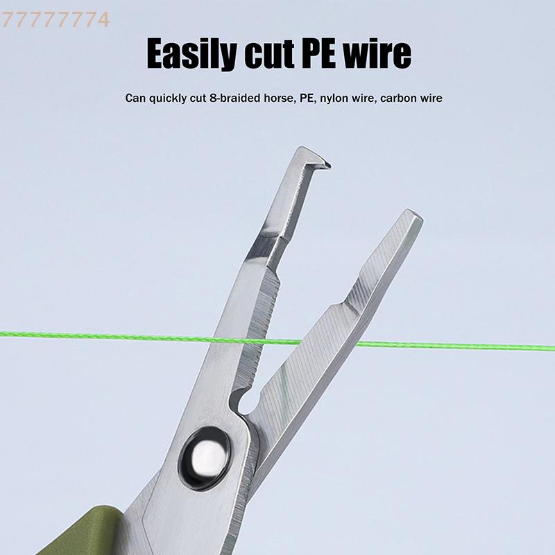 Multifunctional Mini Fishing Pliers with Foldable Lure Scissors, Stainless Steel, Portable Design, Curved Mouth Hook Remover