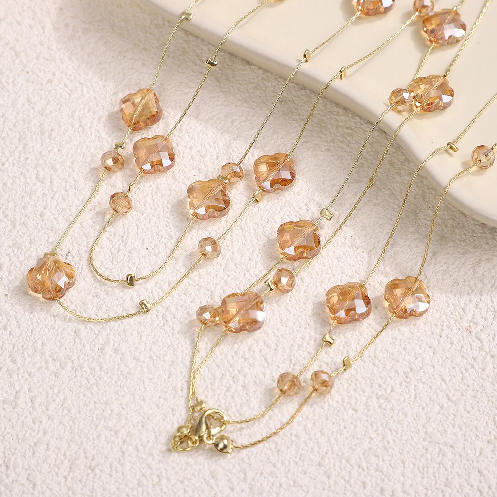 Všestranný dlouhý křišťálový náhrdelník: Módní šperky s řetízkem na svetr (170 cm)