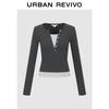 UR 2026 Women's Color Block Patchwork Long Sleeve T-Shirt