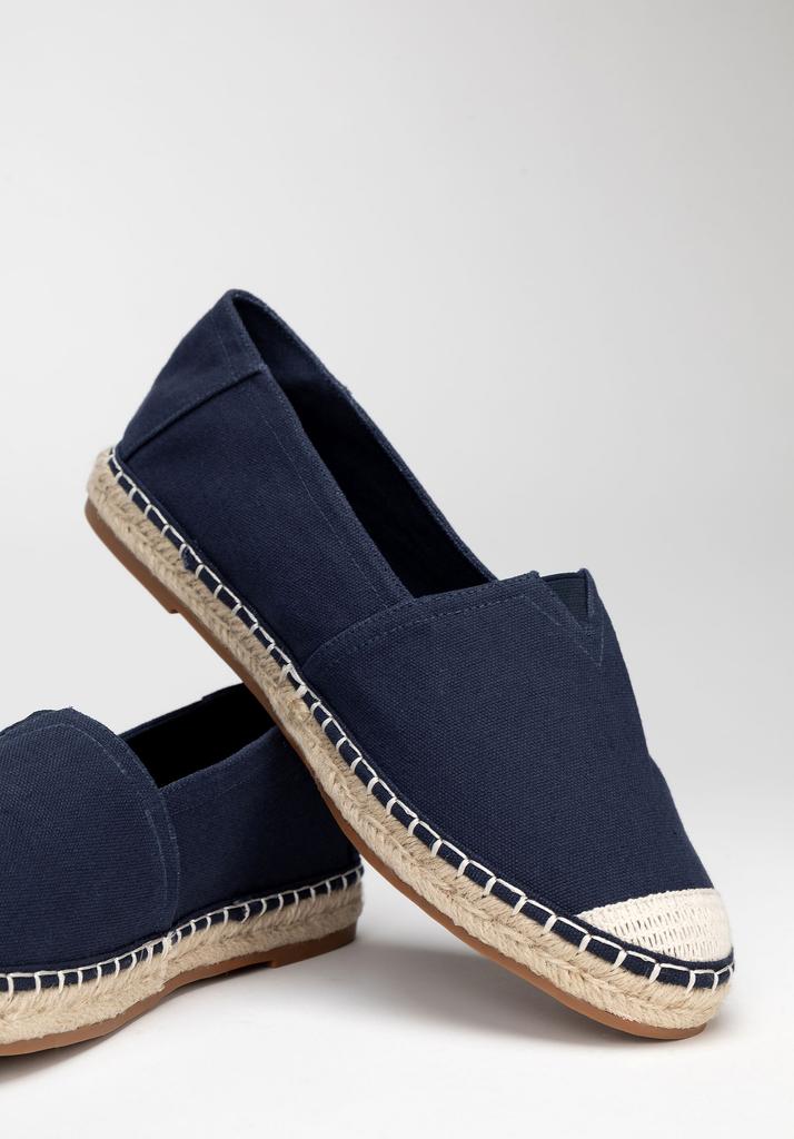 Wittchen Men's Espadrilles With Braided Toe, Navy Blue, Textile Material