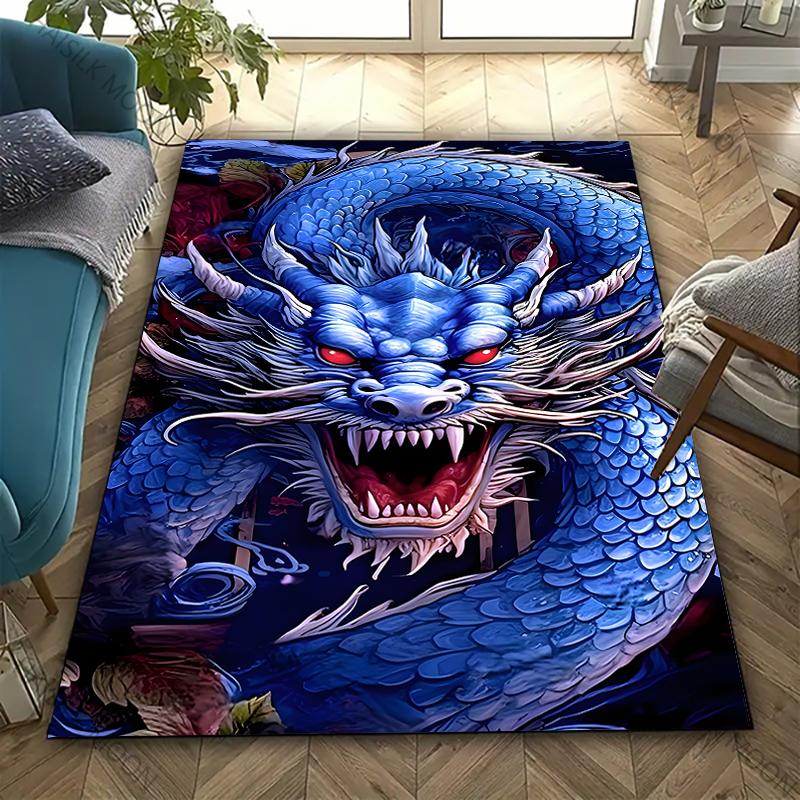 Sacred and Magnificent Oriental Dragon Carpet New Release! Rug for Living Room Bedroom,Office Areas,Durable Machine Washable Mat