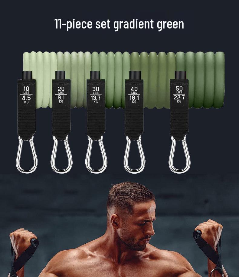 11-Piece Fitness Resistance Band Set for Home Exercise