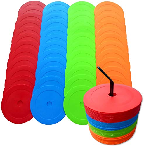 

Aoakua Flat Markers, Flat Cone Spot Markers, 48-Piece Set (4 Colors - 12 of Each)