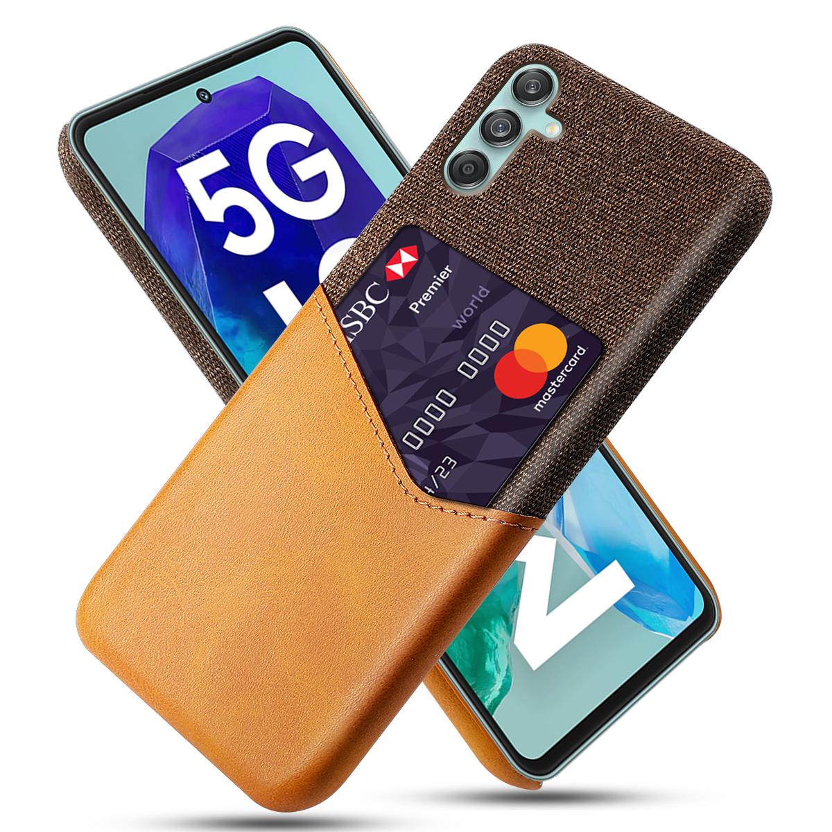 

For Samsung Galaxy M55 5G/C55 5G/F55 5G Case Hard PC Phone Cover with Card Slot Orange