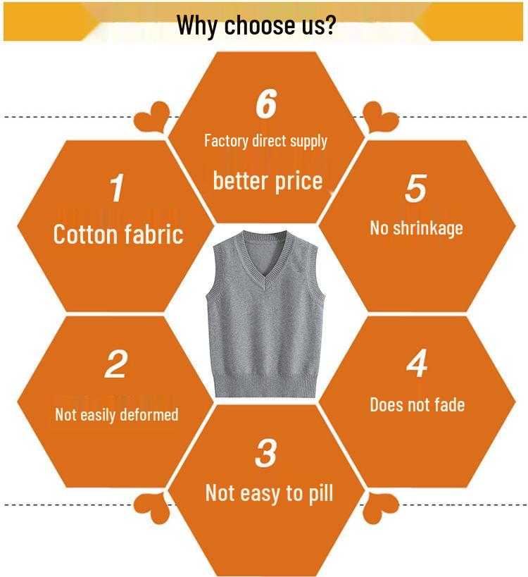 Children's Knitted Vest: British Academy Style for School, Autumn/Winter