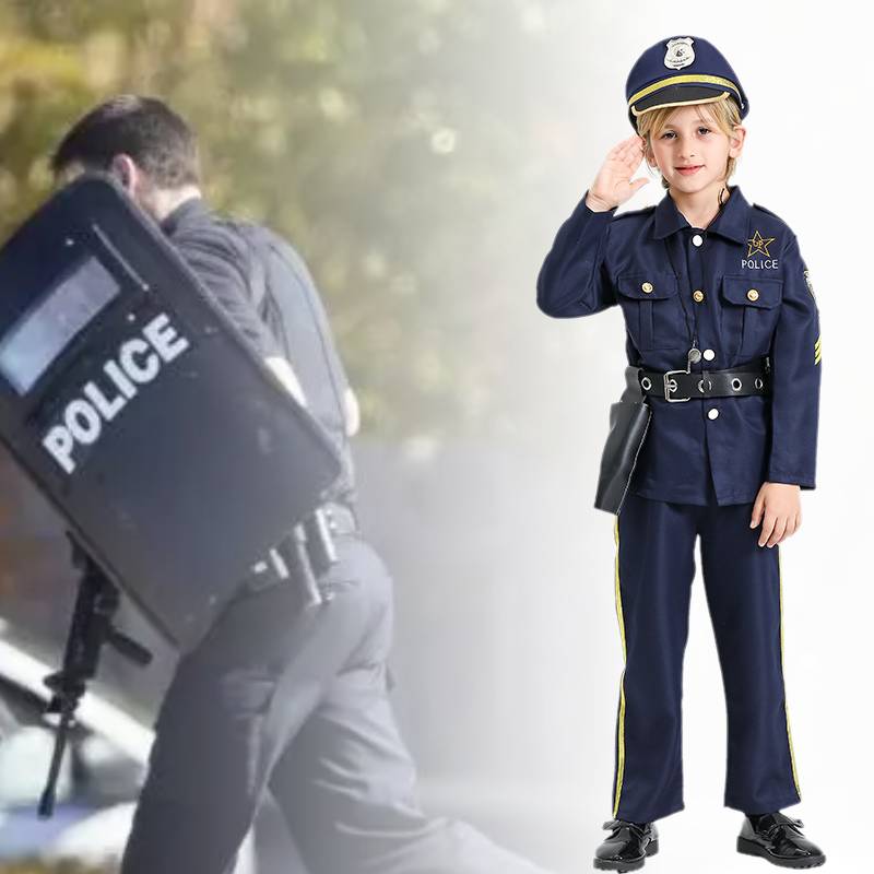 Police Halloween Children Costumes Set Party Show Cosplay Decorations Festival