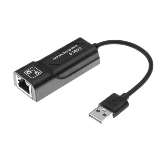 Portable USB 2 Cable Network Card Wired Built-in Drive-free Ethernet Adapter