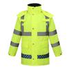 High-Speed Reflective Winter Cotton-Padded Raincoat & Pants Set for Outdoor Use