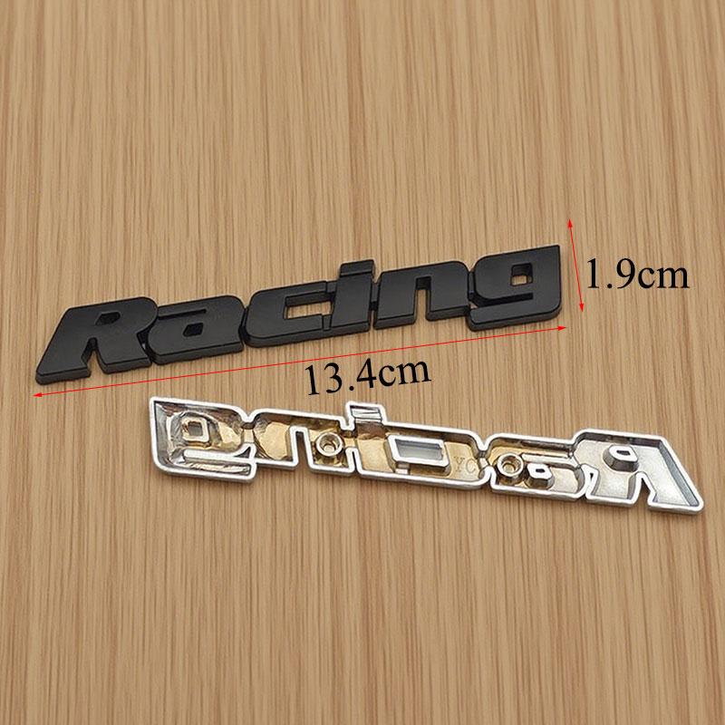 3D Metall Schwarz Rot Chrom Buchstaben Racing Logo Universelles Auto Emblem Frontgrill Abzeichen Auto Kofferraum Hinten Aufkleber Decal Zubehör