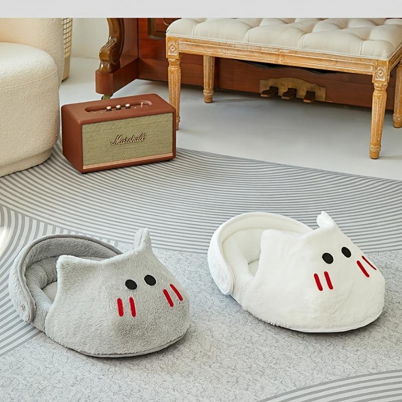 New Semi-enclosed Cat Kennel Winter Warm Slippers Pet Kennel All-season Universal Breathable Non-slip Gray Dog Kennel