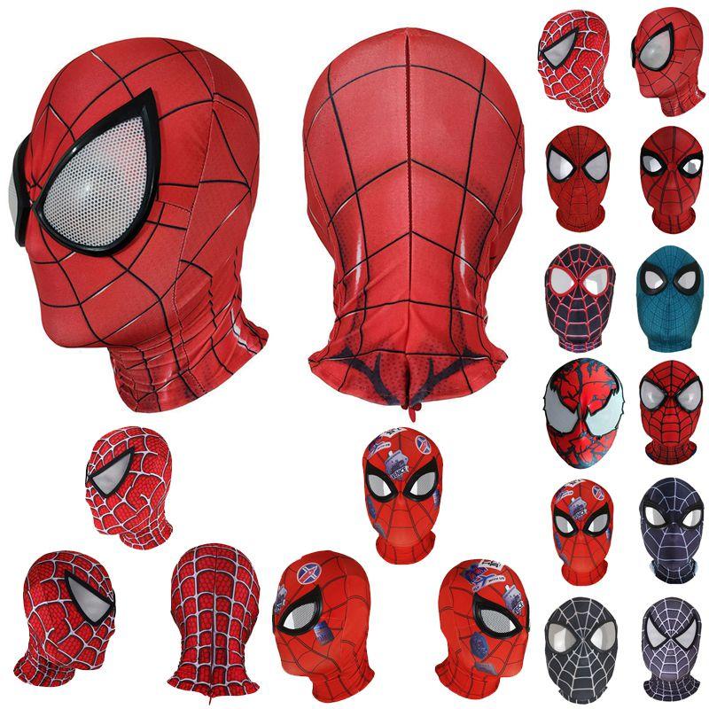 Spiderman Miles Morales Elastic Mask Headcover Costume For Adult Cosplay Enthusiasts