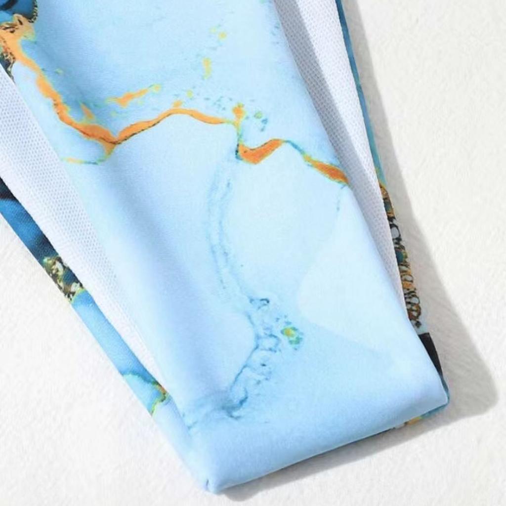 Costume da bagno da donna con stampa tie-dye, reggiseno push-up imbottito sexy da spiaggia, costume da bagno