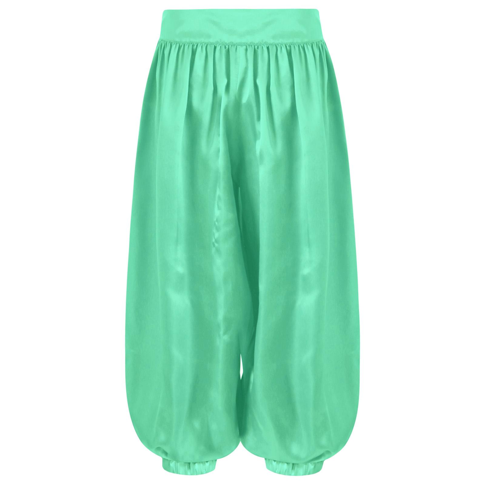 

Дитячий сценічний костюм атласні панталони з потайною блискавкою для тематичних вечірок 7-8 Years світло-зелений колір