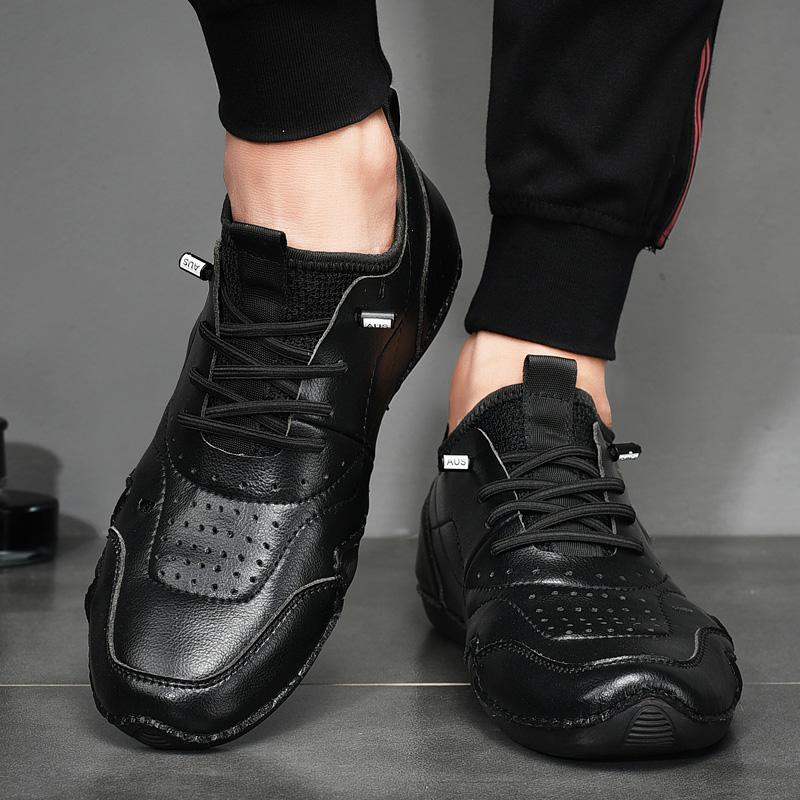 2024 New Men Genuine Leather Casual Sneakers Fashion Brand Men Flats Spring and Autumn Octopus Shoes Comfortable Men Soft Bottom
