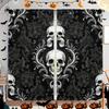 Set aus 2 Halloween Gothic Totenkopf-Print Vorhängen Stangentasche Heimdekorationen Zimmervorhang Polyester