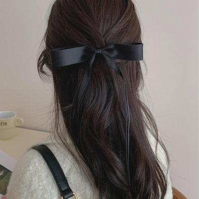 Forest Style Bow Hairpin - Girly Knot Ribbon for Half-tied Looks