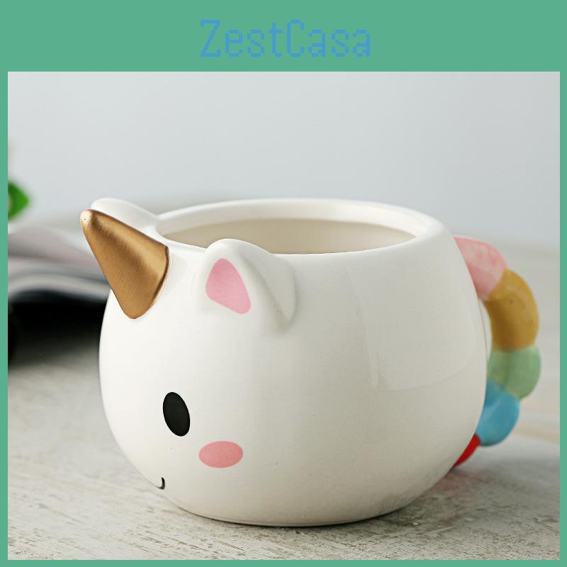 High-temperature Resistant Cartoon Unicorn Ceramic Mug Perfect For Milk And Coffee