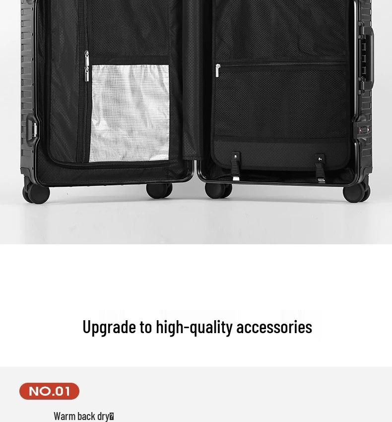 20-Inch Women's & 26-Inch Men's Aluminum-Magnesium Alloy Suitcase with Metal Telescopic Handle & Password Lock.