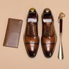 Fashion New Style Men's Shoes Formal Dress Shoes Male Oxfords Men Genuine Leather Office Shoes Elegant Wedding Party Lace-up Shoes