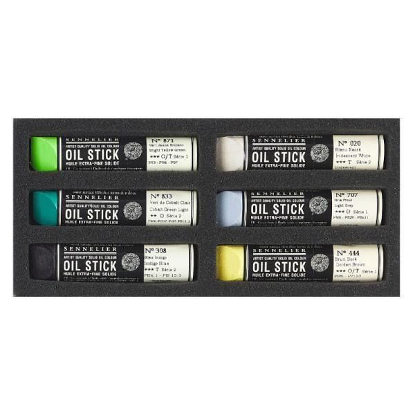 Oil Stick - Extra-fine - Solid - Sennelier - 6 Colors - Stylized Landscape