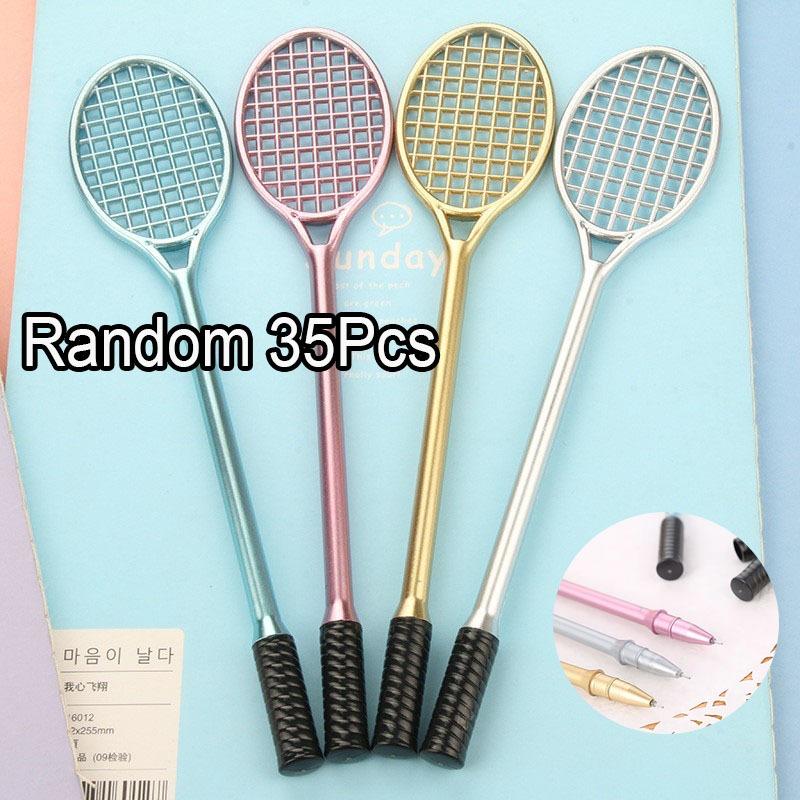 

2Pcs Novelty Tennis Racket Neutral Pen Dual Function Creative Stationery for School Office Playtime Black Ink Writing Supply Random style 2Pcs