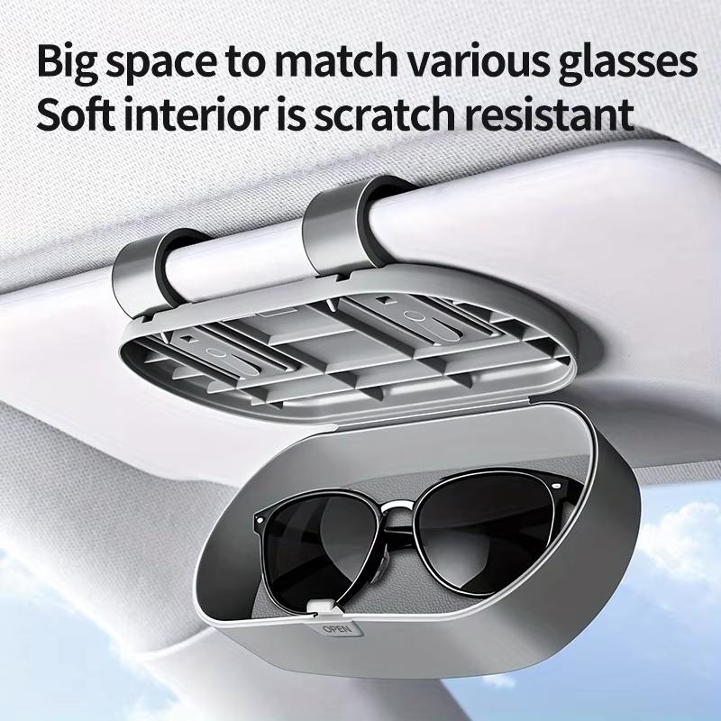 Car Visor Eyewear Storage Set 2 Pieces Anti-Slip Multi-Purpose Holder With Hidden Magnetic Closure Great For Sunglasses