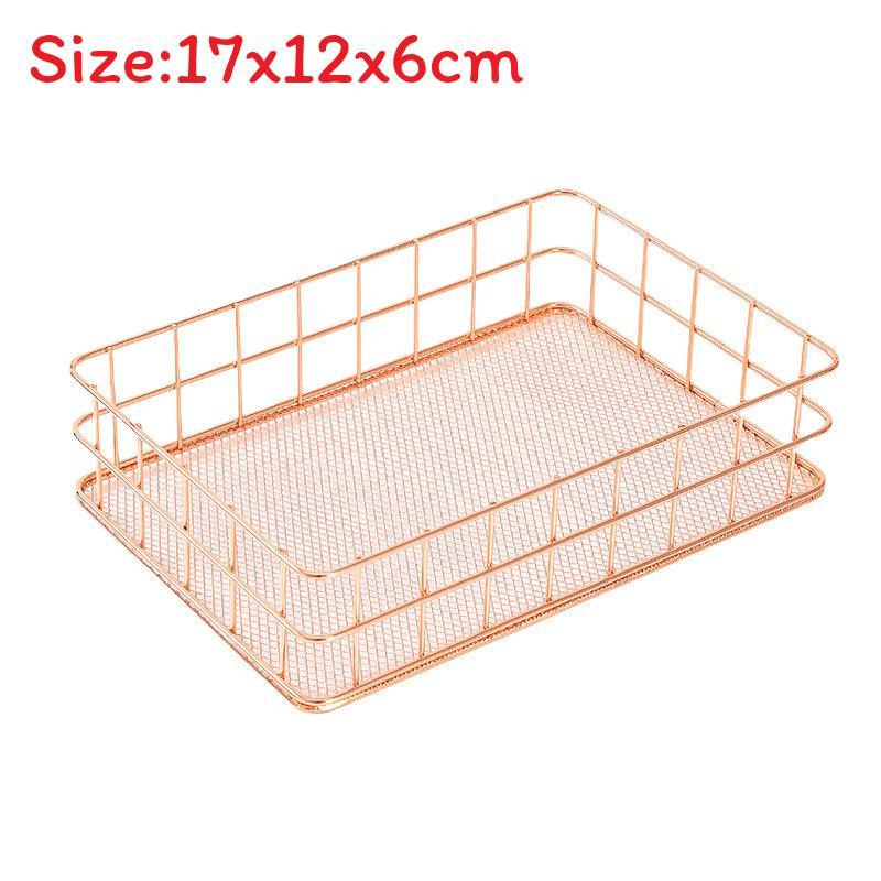 IJzeren Make-up Organizer Mand Met Gaas Voor Badkamer En Bureau Opslag