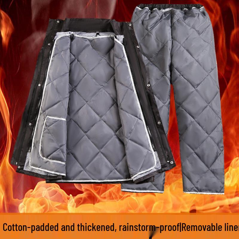 

Thick Fleece-Lined Winter Raincoat & Pants Set for Cycling & Motorcycling XL