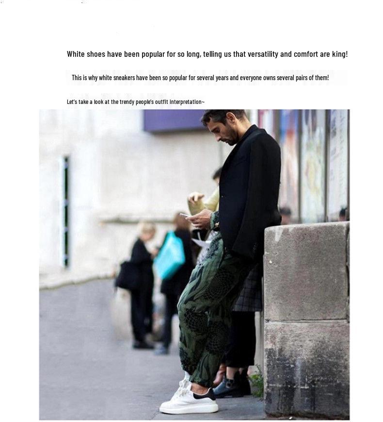 2024 Unisex PU-Leder-Sneakers: Dicke Sohle, Höhengewinn, Vielseitiger Stil