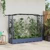 Raised Planter with Trellis and Hanging Roof Gray 207 x 40 x 126 cm PP