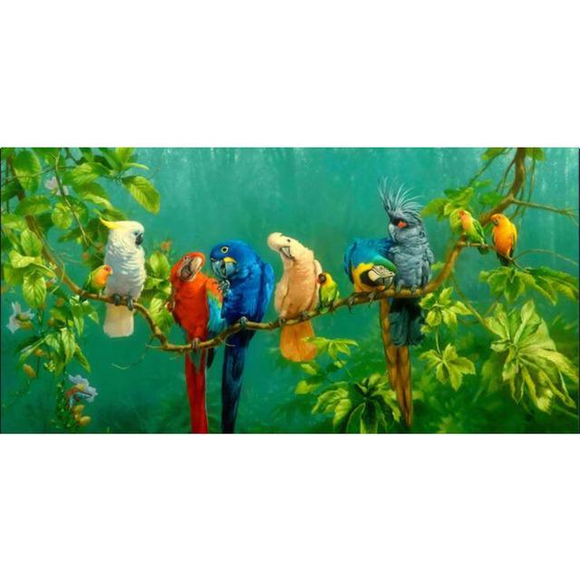 

НАДЕЖНОЕ ИСКУССТВО красочные попугаи постеры с животными и принты холст картины для гостиной украшения стен дома фотографии без рамки 60cm×170cm NoFrame