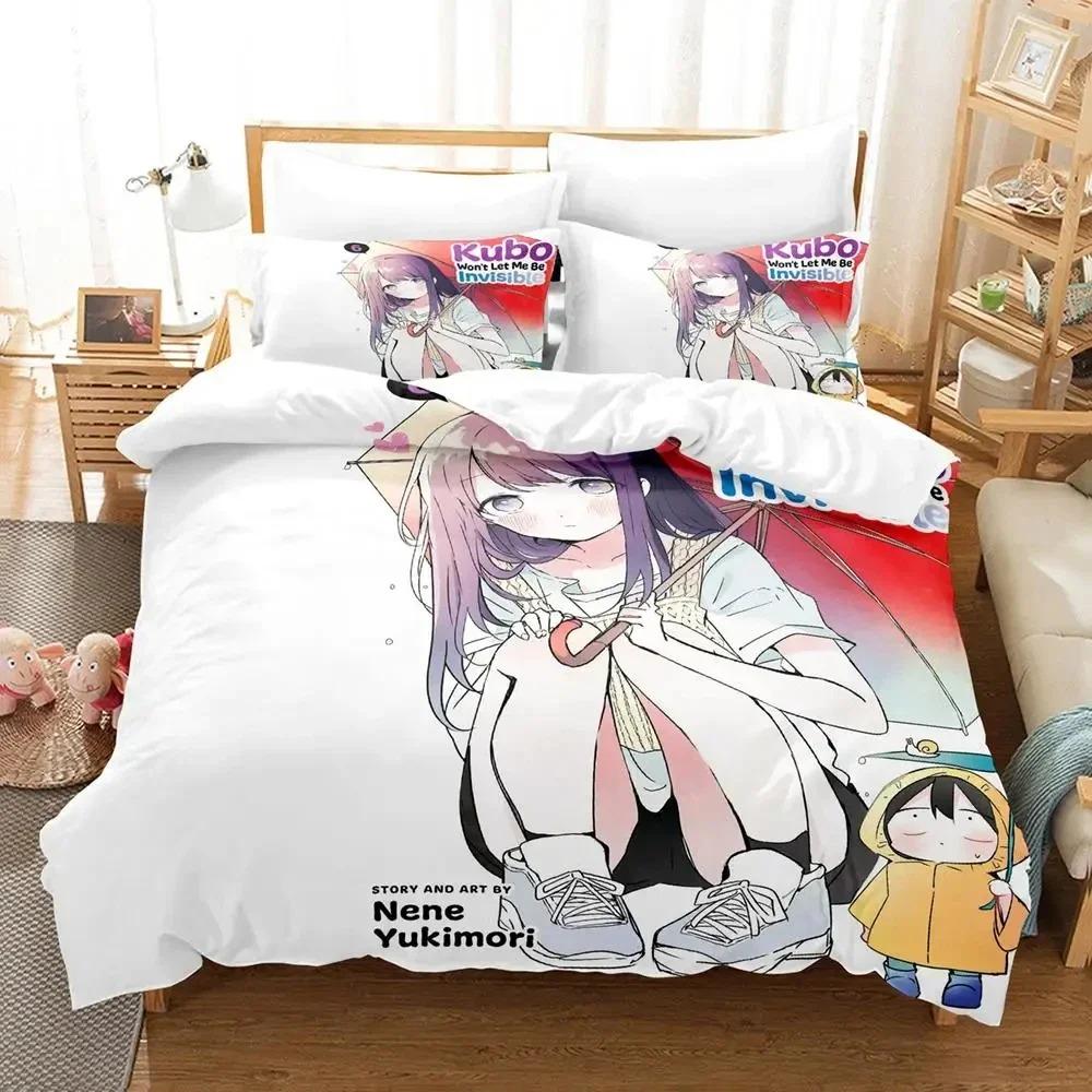 Anime Kubo Won't Let Me Be Invisible Bedding Set Duvet Cover Bed Set Quilt Cover Pillowcase Comforter king Queen Size Boy Adult