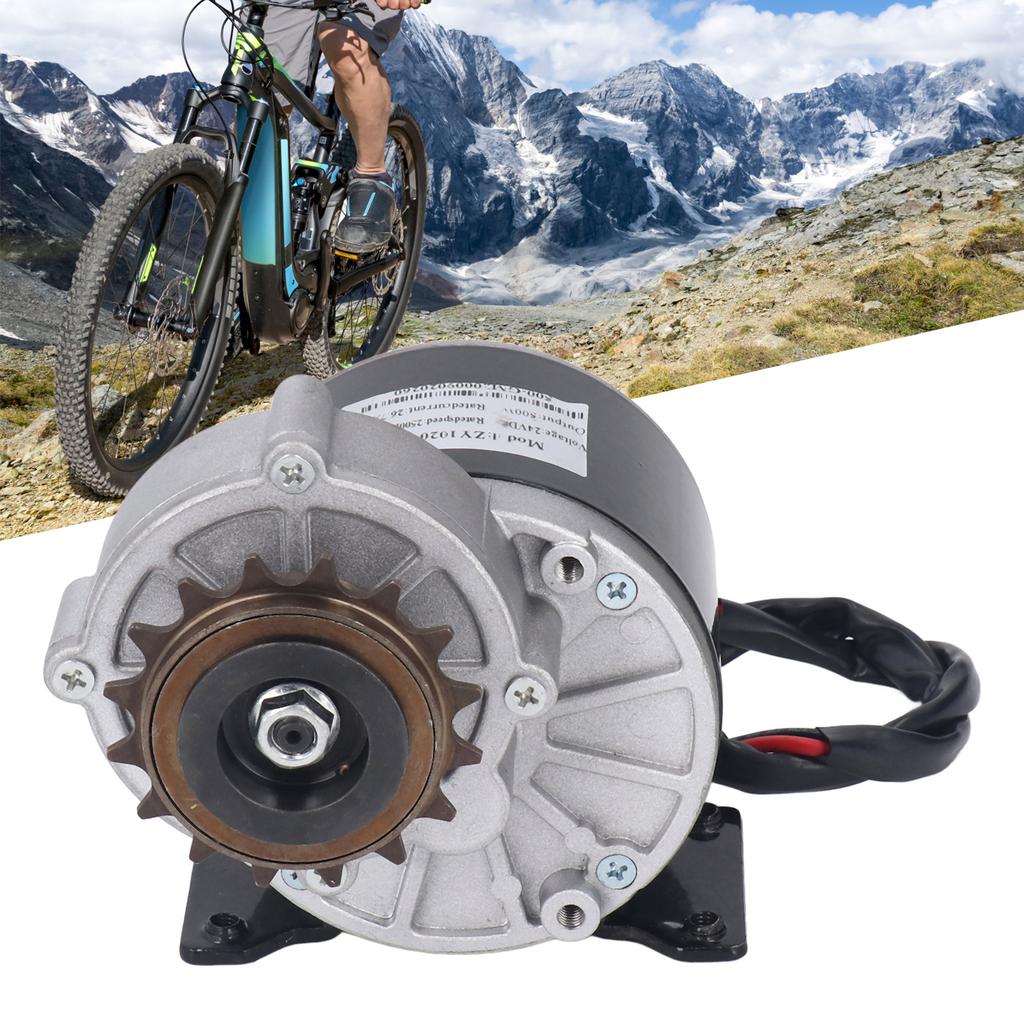24v 500w Gear Reduction Electric Motor Two Stage Deceleration Large Torque Motor 16 Teeth Sprocket for Electric Bicycles