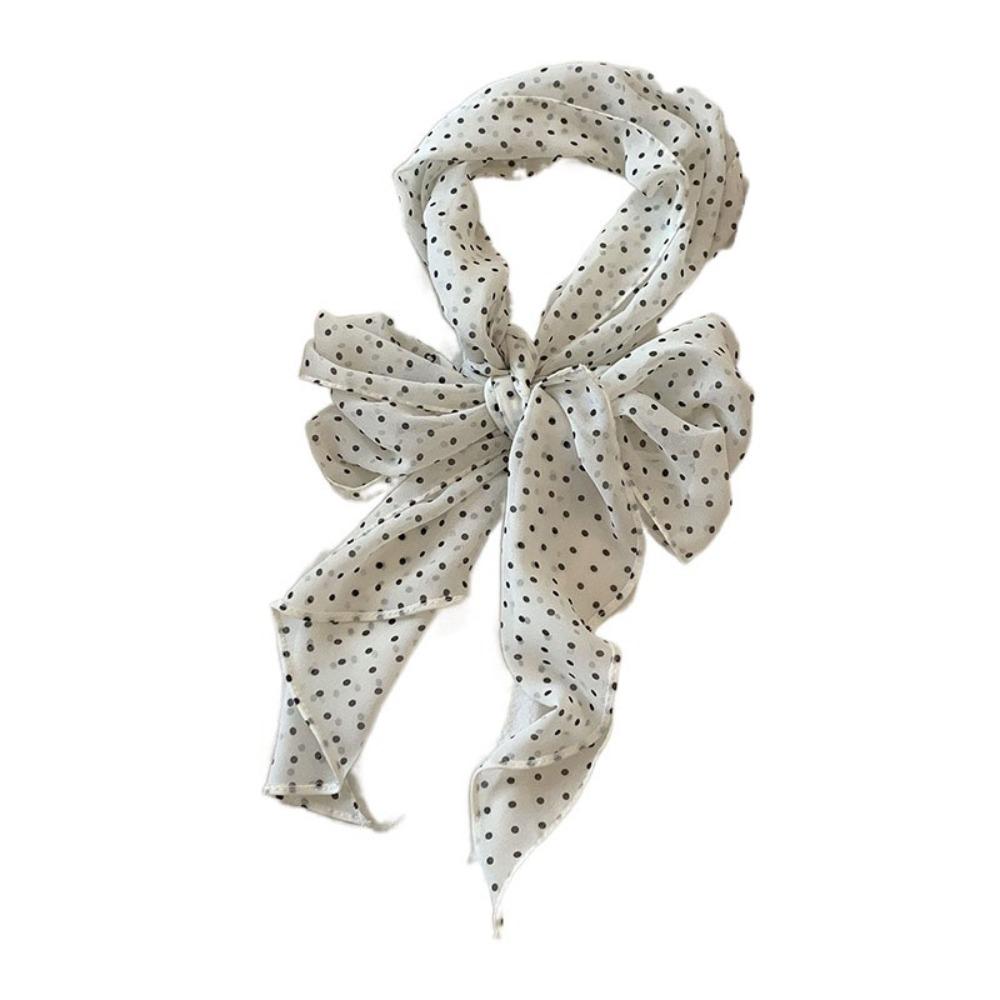 Ribbon Scarf Headband Thin Long Scarves Sweet Polka Dot Scarf  Outdoor