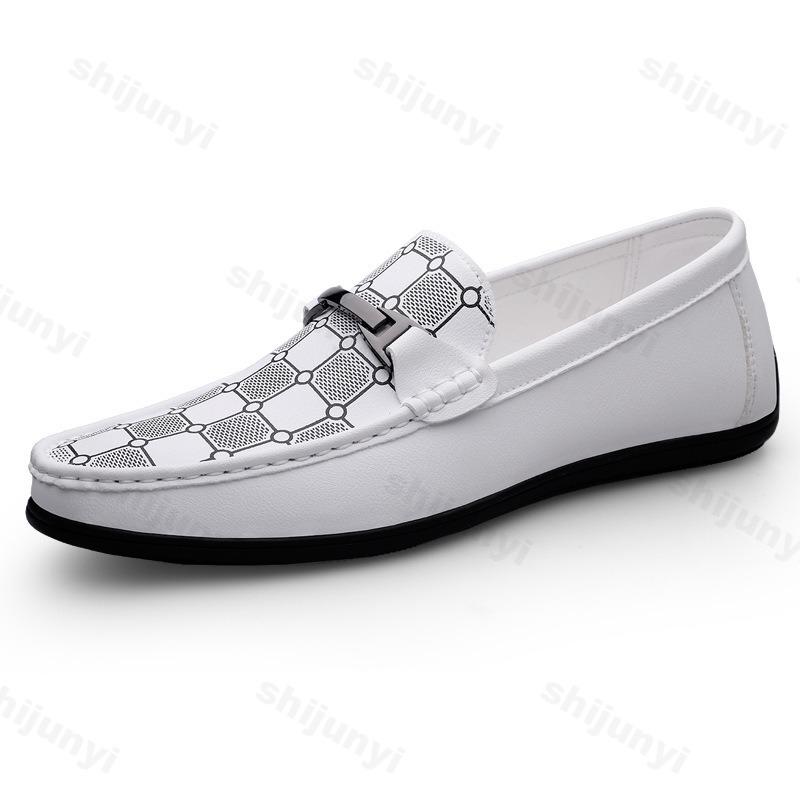 Mode Brittisk Stil Retro Mode Vardagliga PU Läderskor för Herr 2025 Höst Nya Lågskurna Bekväma Mode Slip-on Loafers