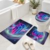 3Pcs Flannel Toilet Mat Set Atletico Madrid Bathroom Rug Non Slip Bath Carpet Home Decor